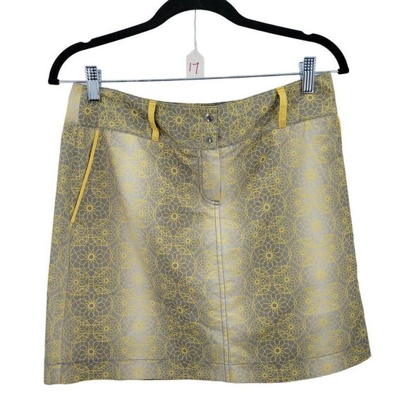 Annika Cutter & Buck Skort Athletic Golf Tennis Spirograph Floral Stencil Gray 4 - Picture 1 of 7